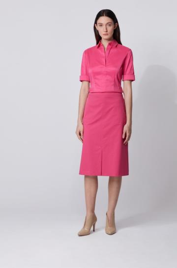 Bluza BOSS Slim Fit Cotton Blend Różowe Damskie (Pl22630)